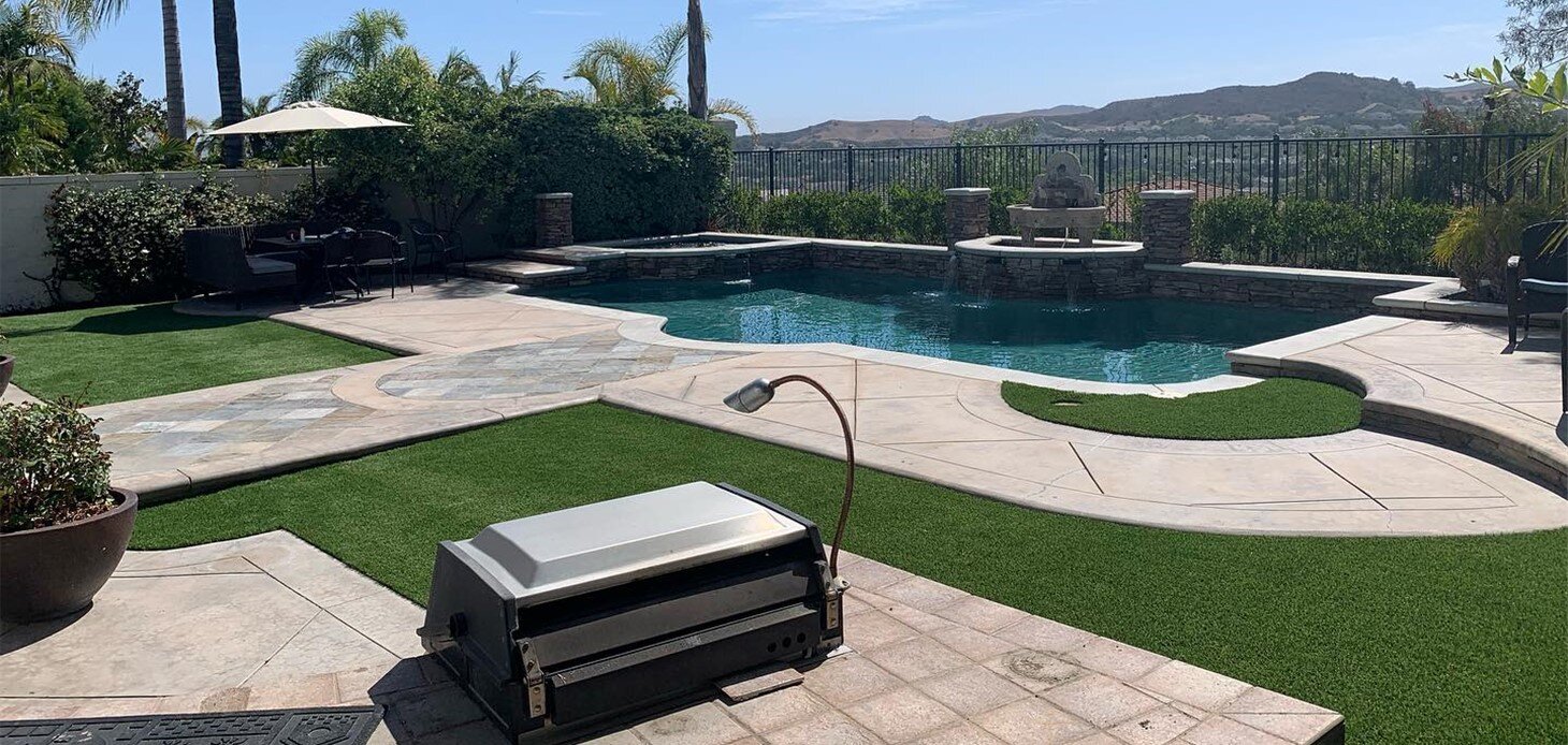 Artificial Grass Around Pool, La Mirada Artificial Grass & Pavers